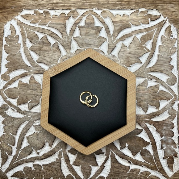 Gold Diamond Hoop Earrings - Picture 4 of 5